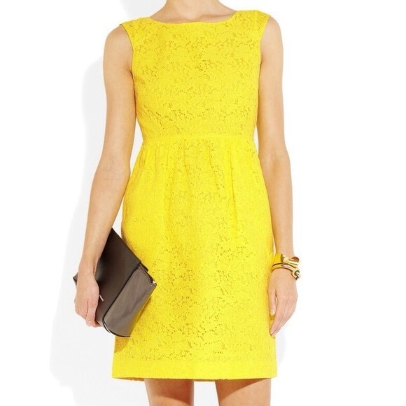 J. Crew Dresses & Skirts - J. Crew Lucille Yellow Lace Flare Mini Dress sleeveless 🍋
